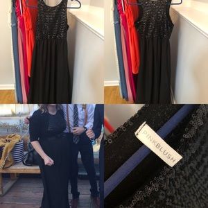 Pink blush special occasion maternity dress.